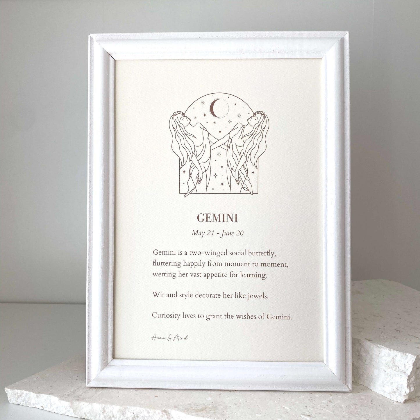 Gemini Zodiac Print A5 Portrait Poem