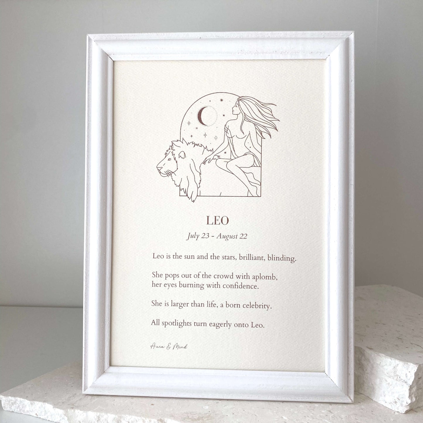 Leo Zodiac Print A5 Portrait Poem