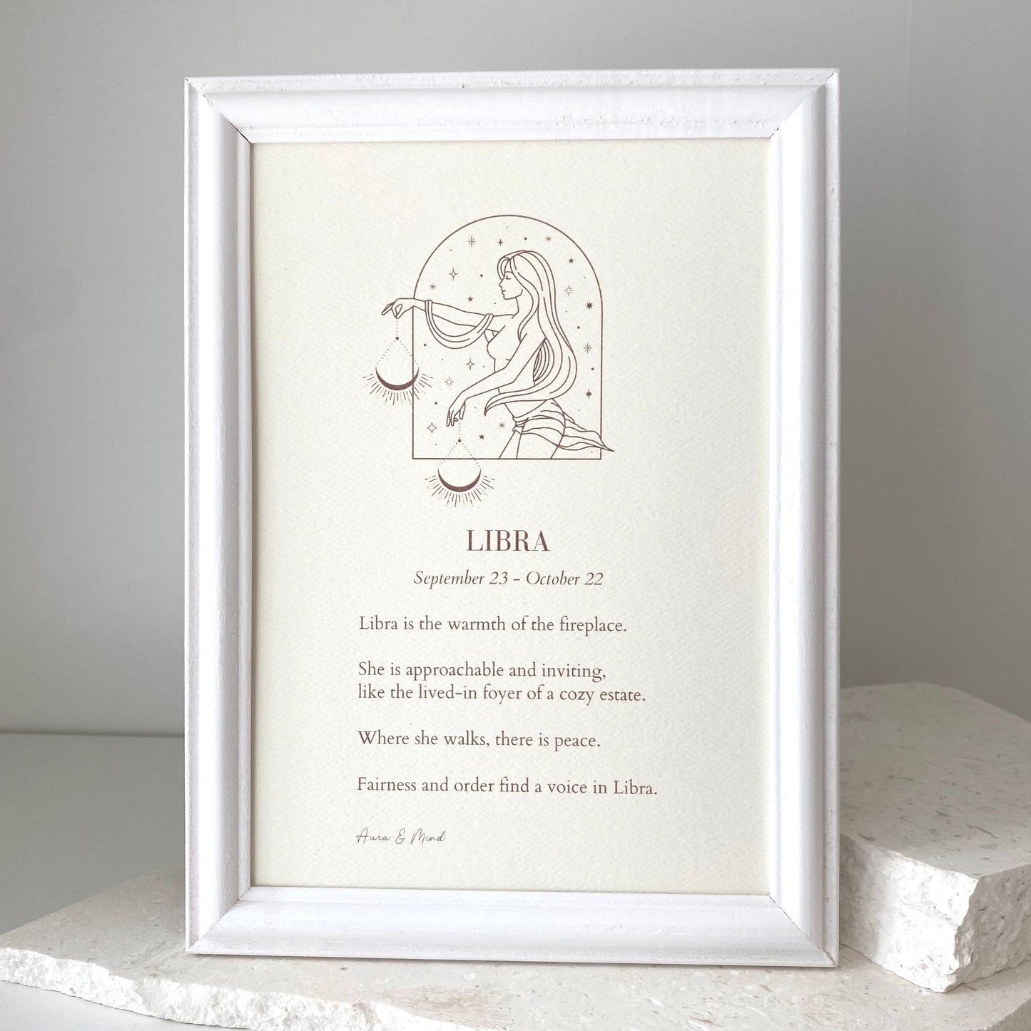Libra Zodiac Print A5 Portrait Poem