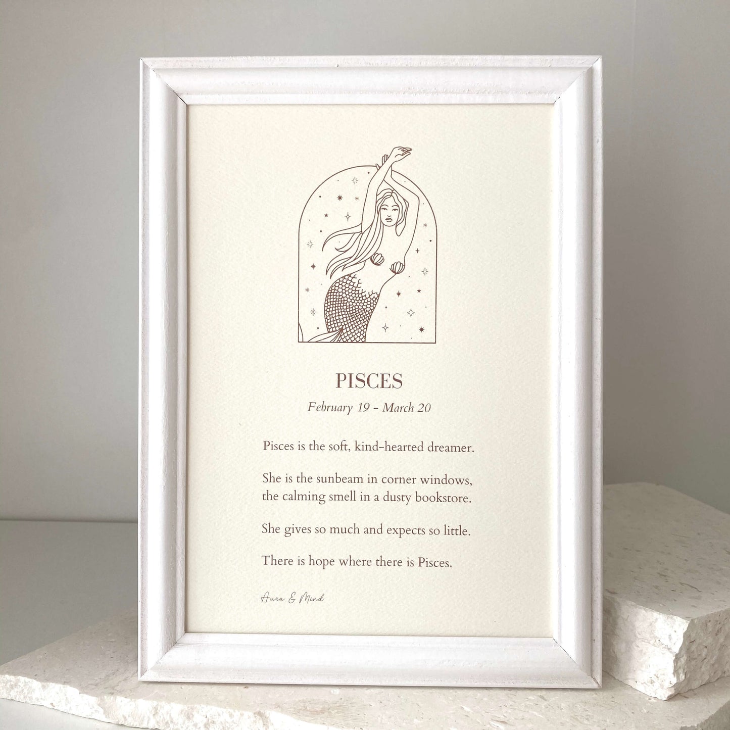 Pisces Zodiac Print A5 Portrait Poem