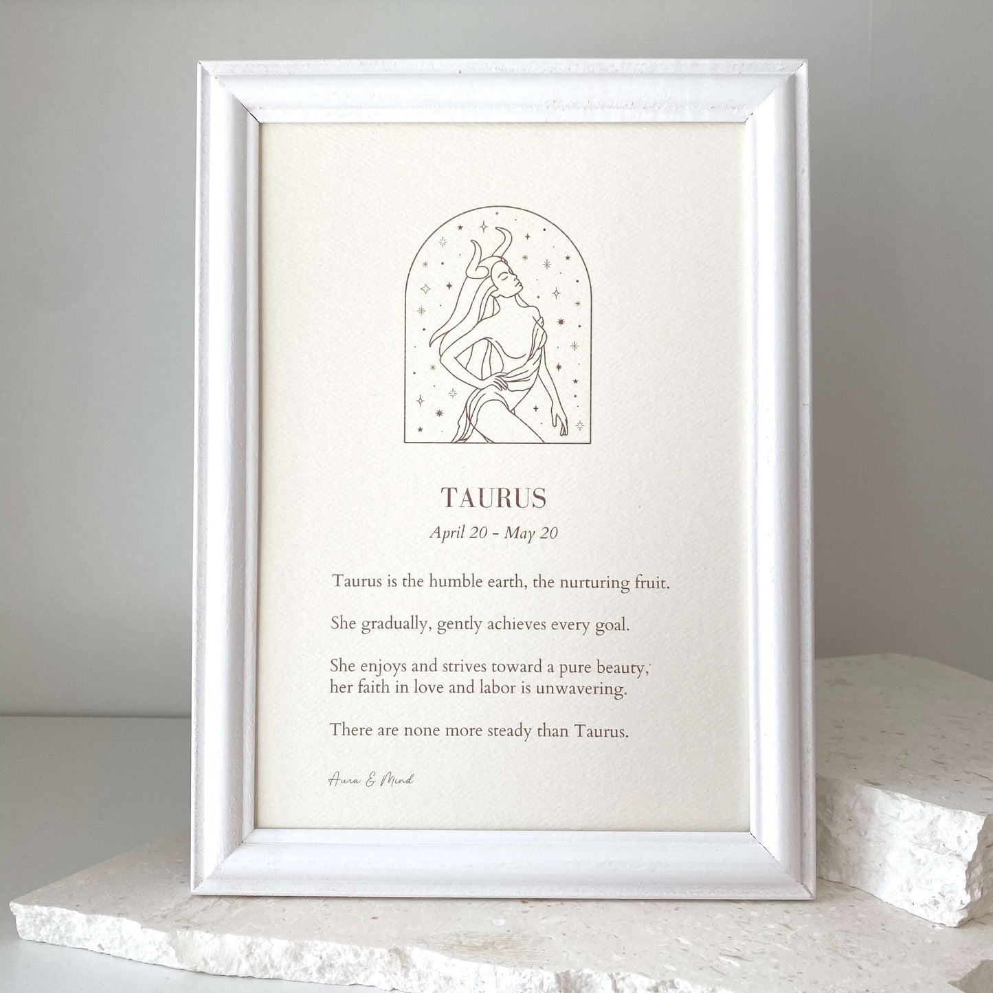 Taurus Zodiac Print A5 Portrait Poem