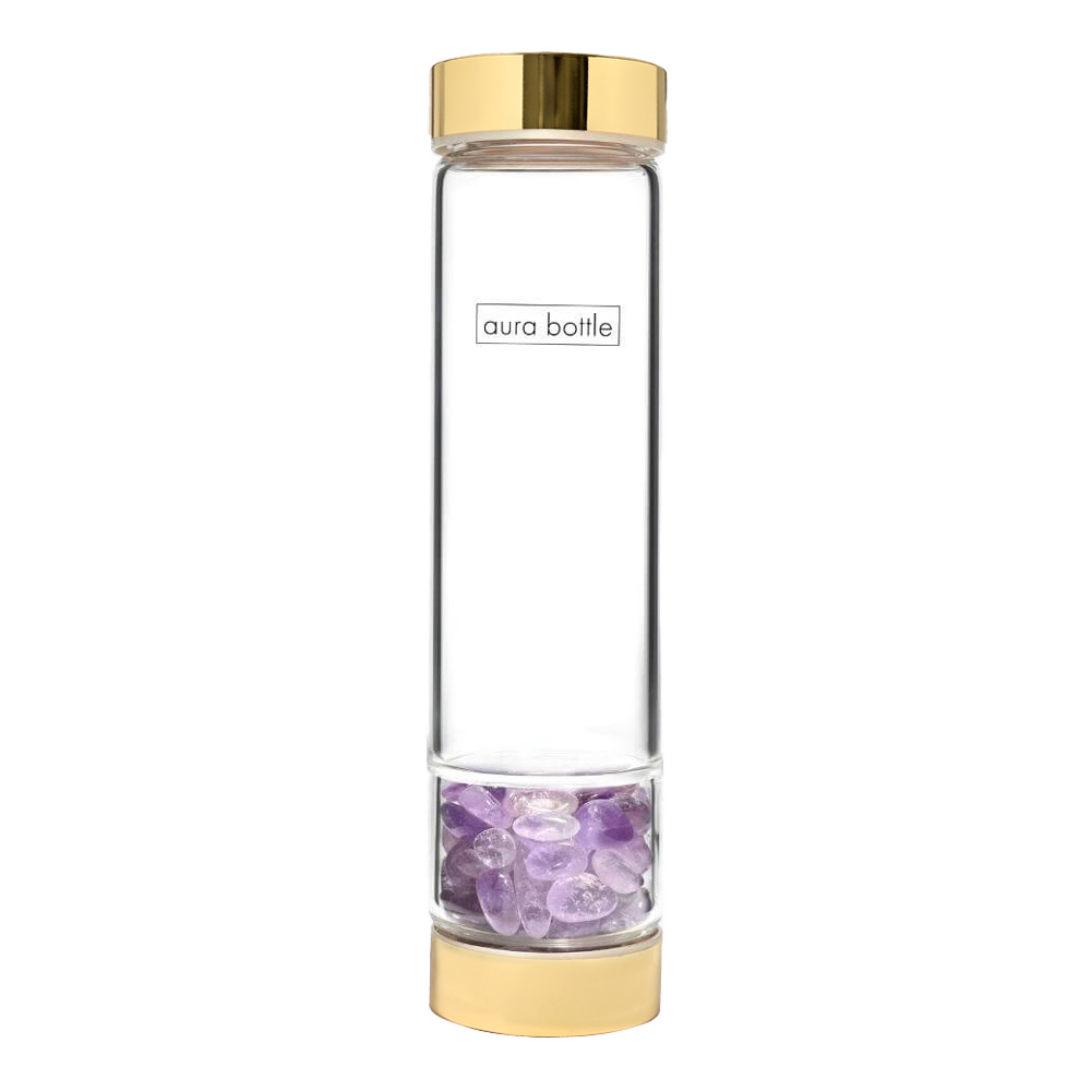 Aura Bottle Tumbled Stone Amethyst