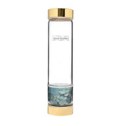 Aura Bottle Tumbled Stone Aquamarine
