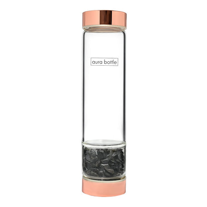 Aura Bottle Tumbled Stone Black Obsidian