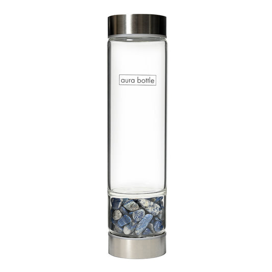 Aura Bottle Tumbled Stone Silver Lapis Lazuli