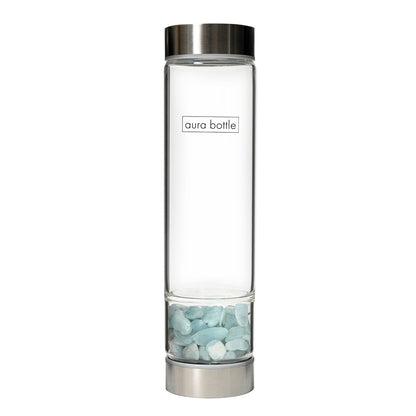 Aura Bottle Tumbled Stone Aquamarine