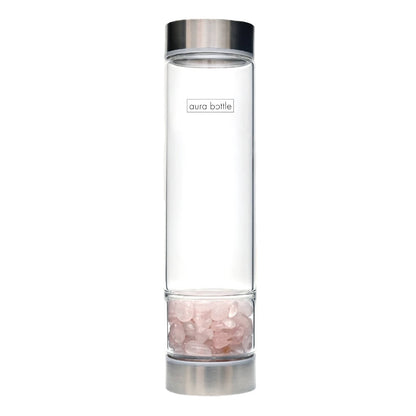 Aura Bottle Tumbled Stone Rose Quartz