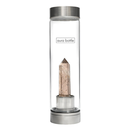 Aura Bottle Infused Crystal Silver Smokey Quartz
