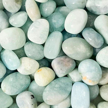 Aura Bottle Tumbled Stone Aquamarine