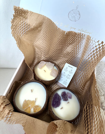 Crystal Coconut Candle Set
