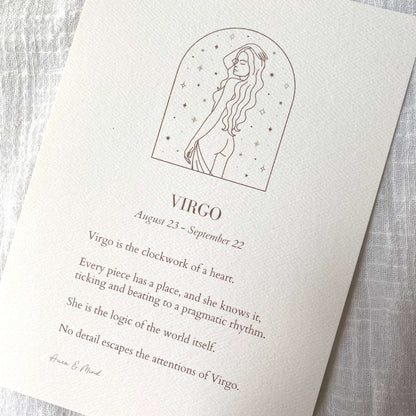 Virgo Zodiac Print A5 Portrait Poem